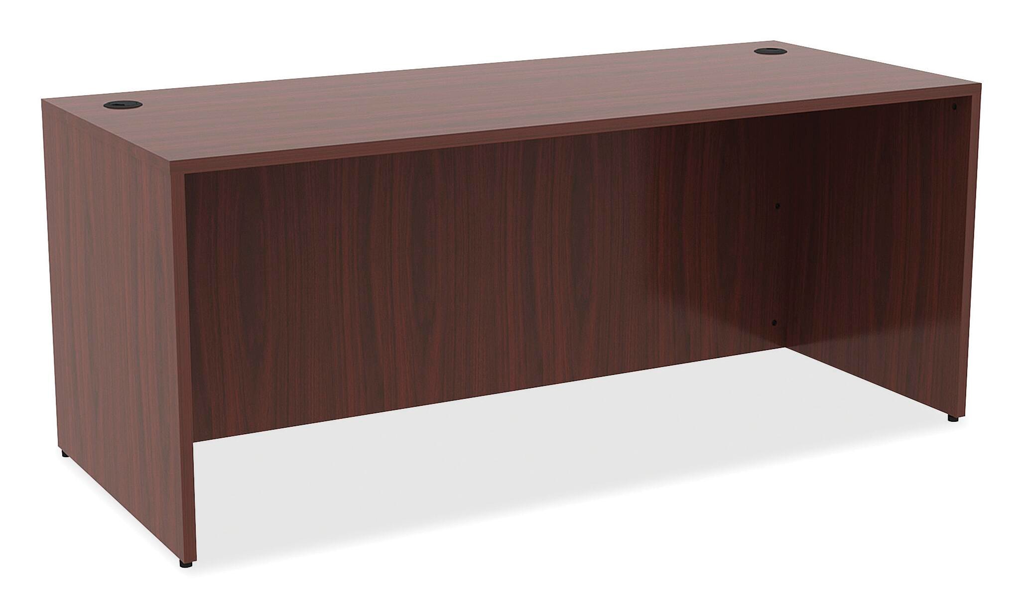 Lorell Essentials Laminate Rectangle Desk, 72 x 30 x 29-1/2 Inches, Mahogany 1565876